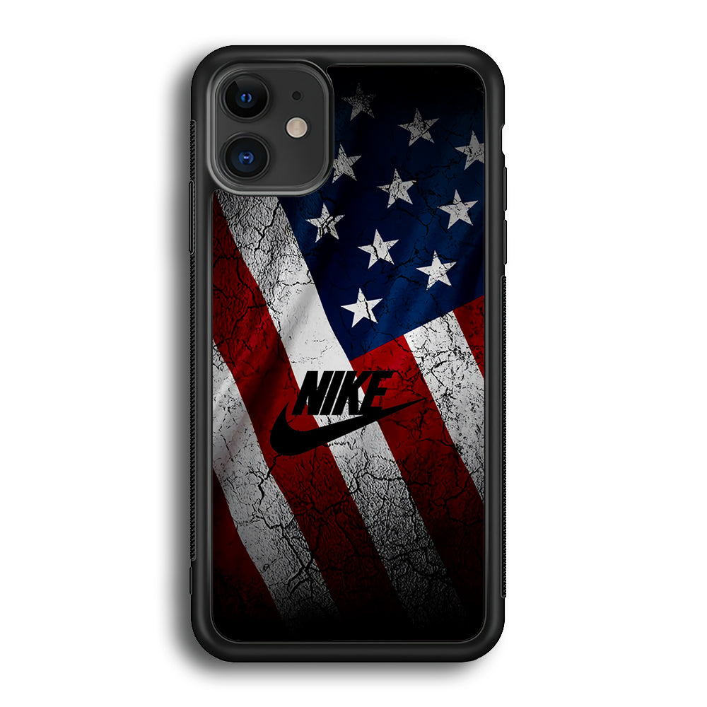 Nike USA Flag iPhone 12 Case-Mobile Phone Case-Rubber Black (2D Case)-Altracase