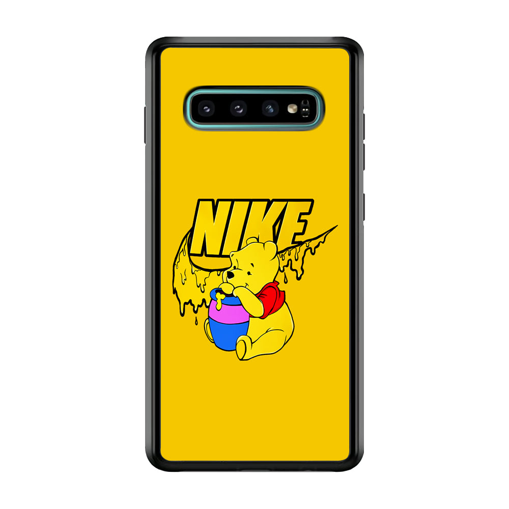 Nike Winnie The Pooh Samsung Galaxy S10 Case-Mobile Phone Case-Rubber Black (2D Case)-Altracase