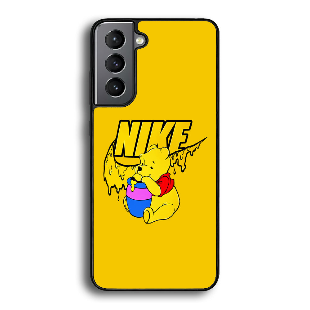 Nike Winnie The Pooh Samsung Galaxy S24 Plus Case-Mobile Phone Case-Rubber Black (2D Case)-Altracase