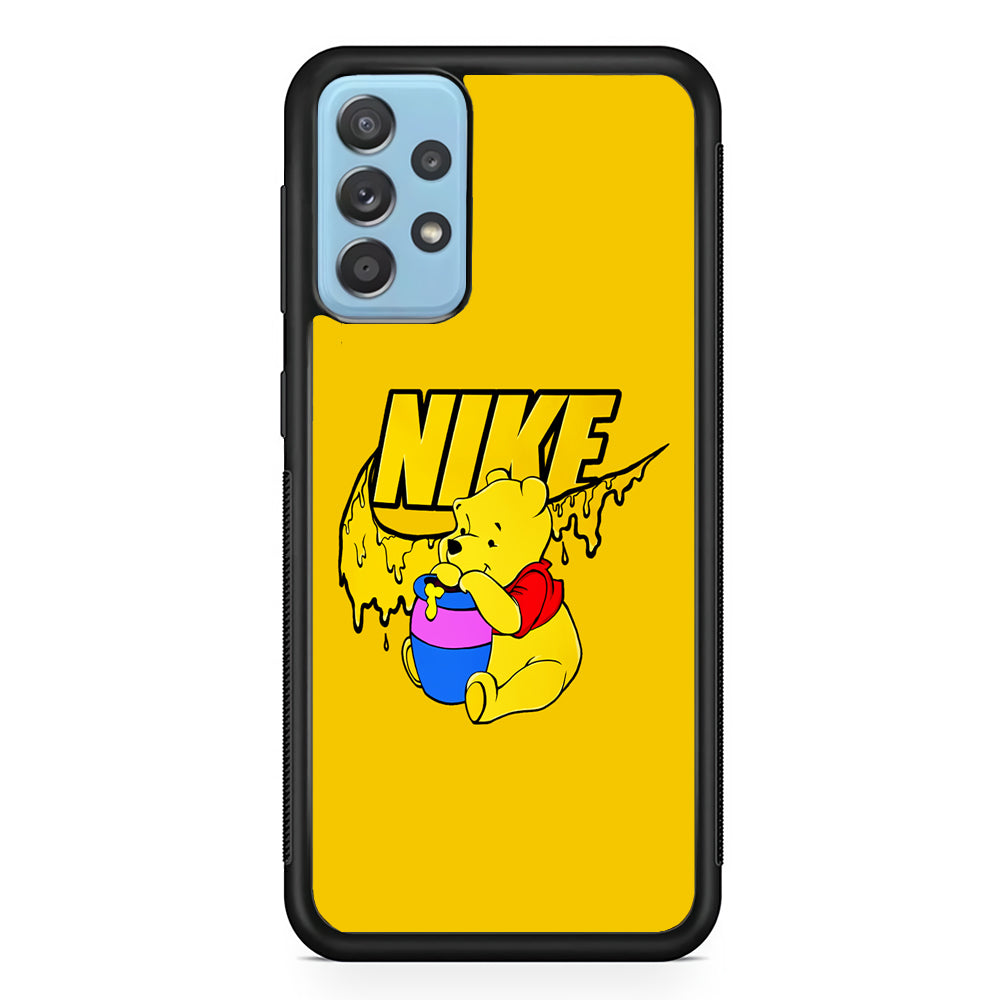 Nike Winnie The Pooh Samsung Galaxy A72 Case-Mobile Phone Case-Rubber Black (2D Case)-Altracase