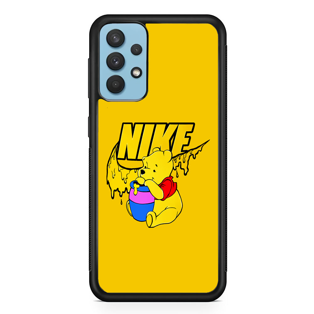 Nike Winnie The Pooh Samsung Galaxy A32 Case-Mobile Phone Case-Rubber Black (2D Case)-Altracase