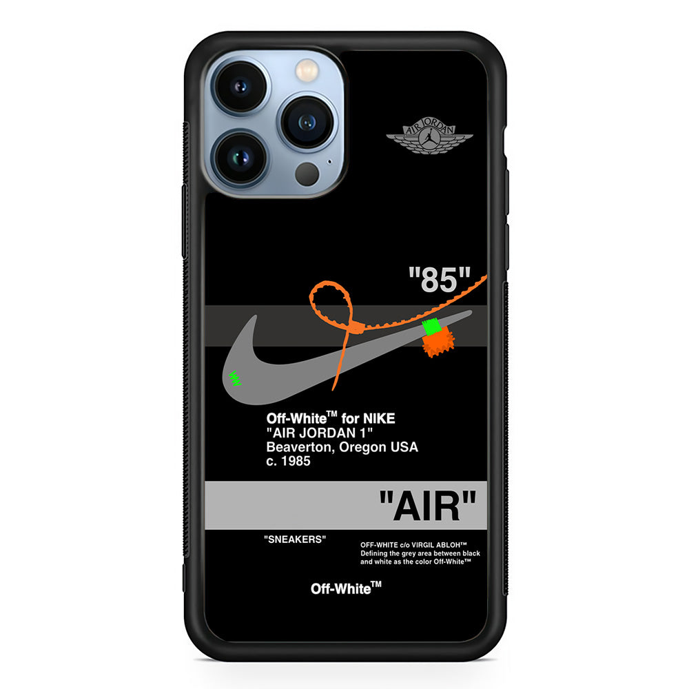 Nike X Air Jordan Black iPhone 13 Pro Max Case-Mobile Phone Case-Rubber Black (2D Case)-Altracase