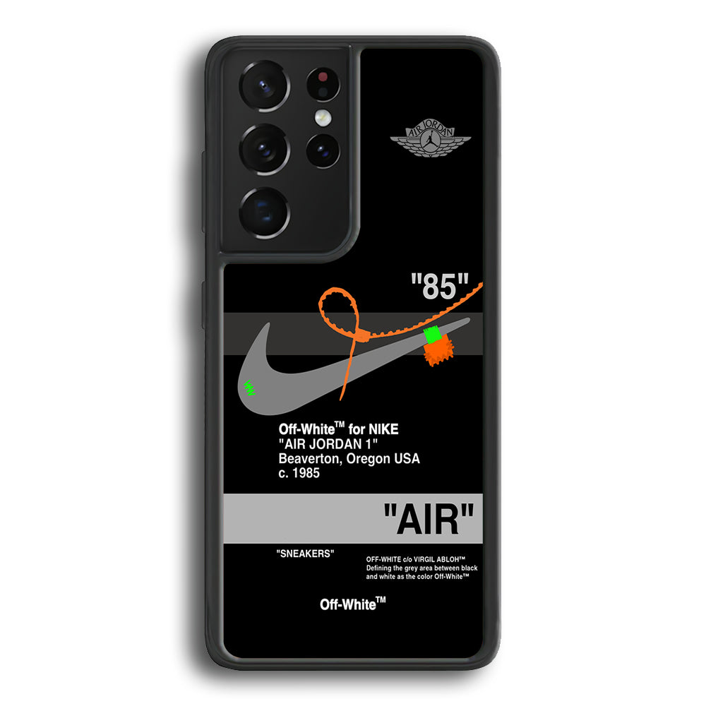 Nike X Air Jordan Black Samsung Galaxy S23 Ultra Case-Mobile Phone Case-Rubber Black (2D Case)-Altracase