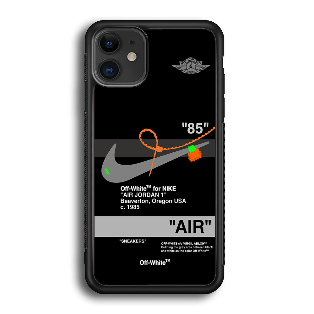 Nike X Air Jordan Black iPhone 12 Case-Mobile Phone Case-Rubber Black (2D Case)-Altracase