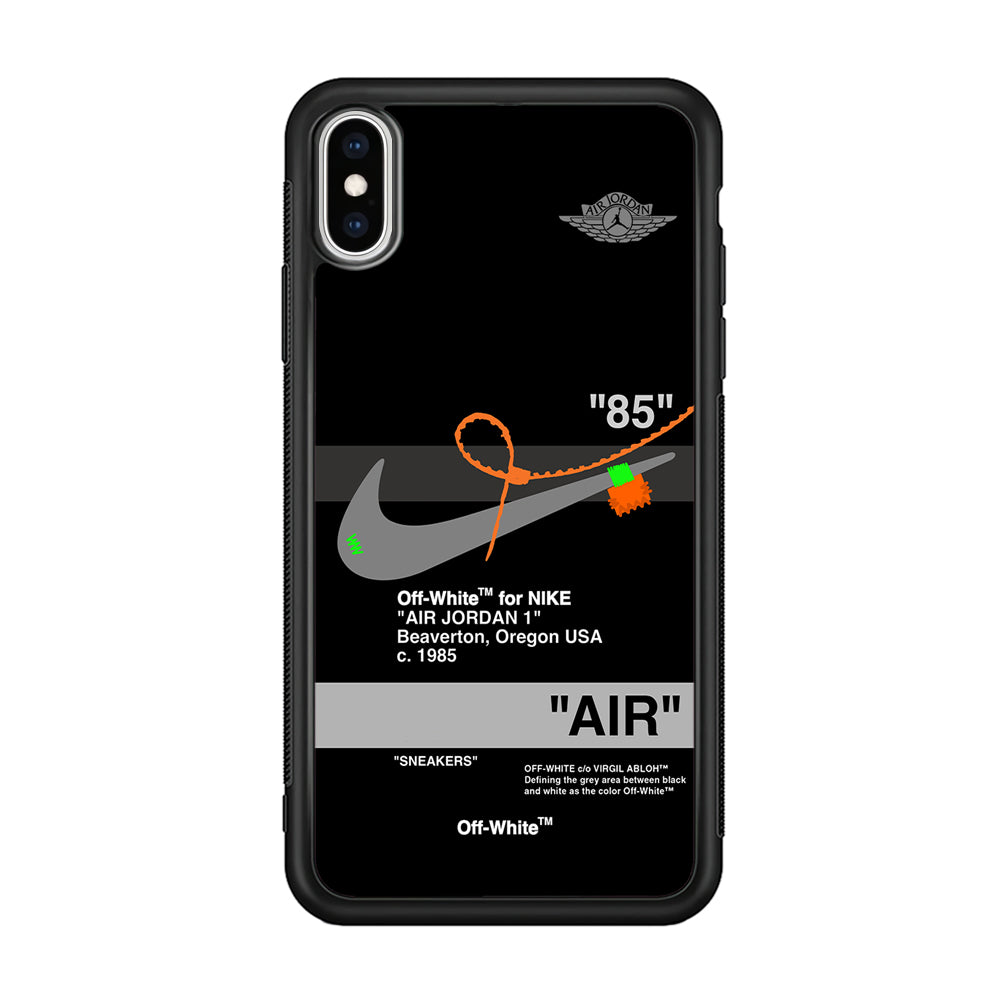Nike X Air Jordan Black iPhone Xs Case-Mobile Phone Case-Rubber Black (2D Case)-Altracase