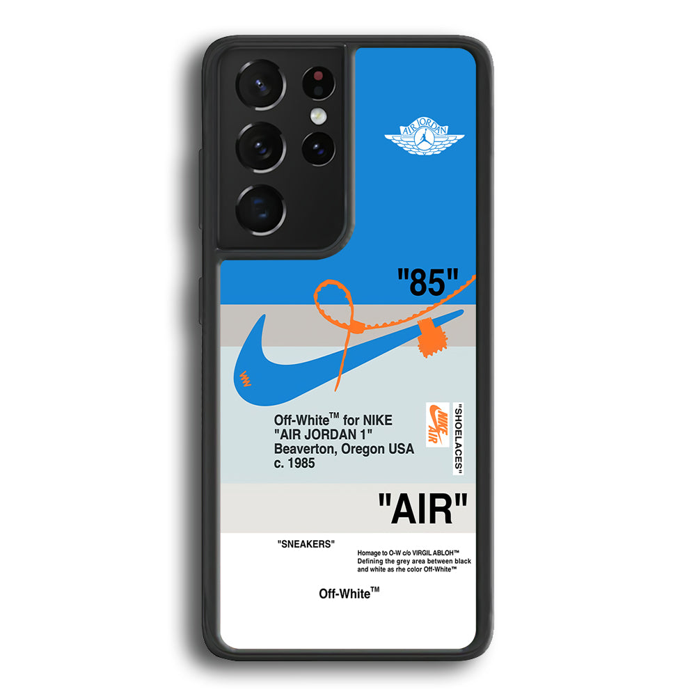 Nike X Air Jordan Blue Samsung Galaxy S23 Ultra Case-Mobile Phone Case-Rubber Black (2D Case)-Altracase