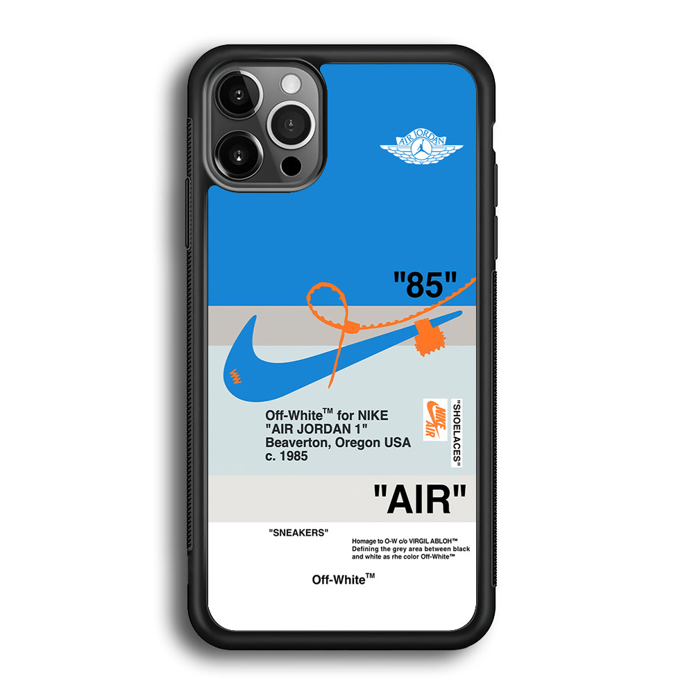 Nike X Air Jordan Blue iPhone 12 Pro Max Case-Mobile Phone Case-Rubber Black (2D Case)-Altracase