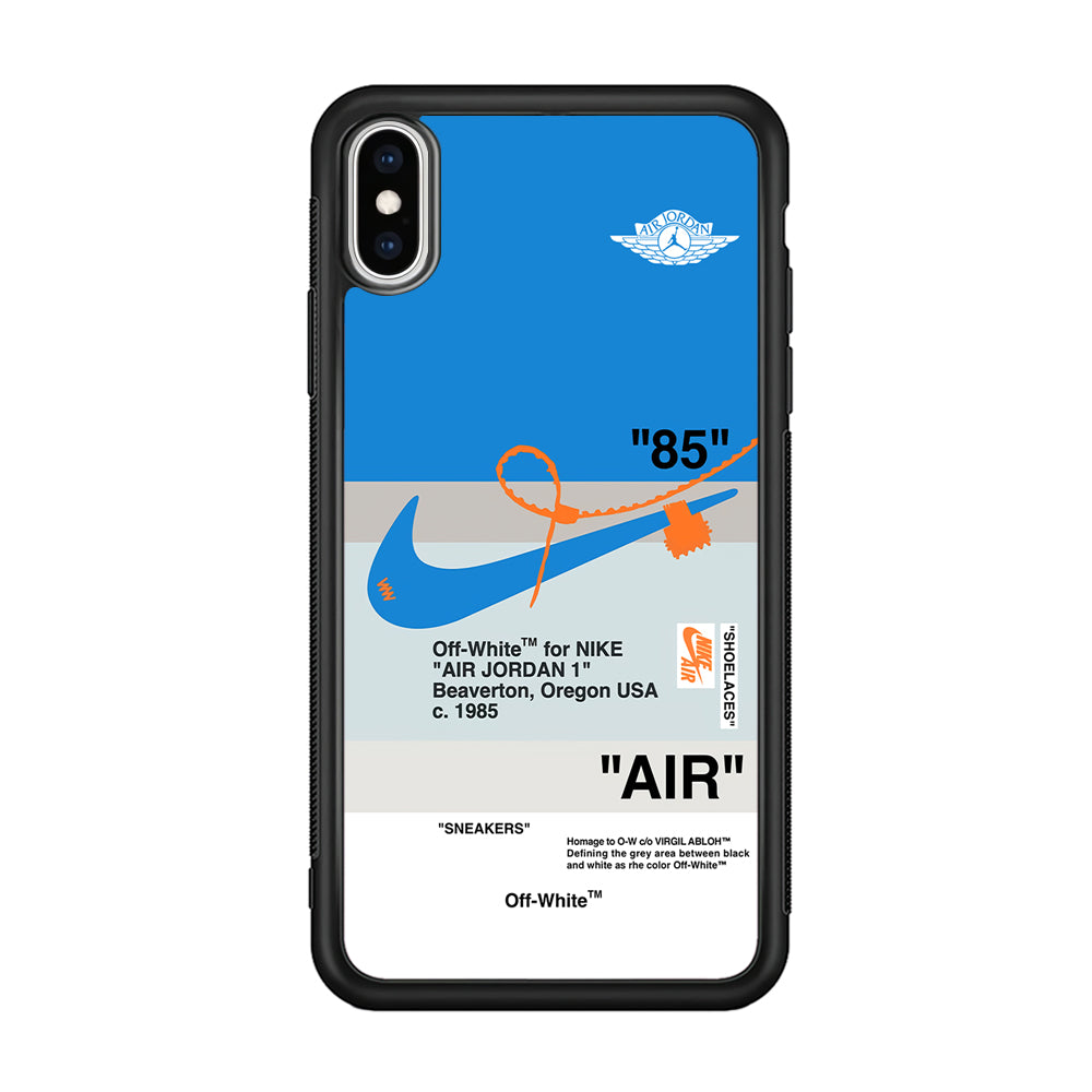 Nike X Air Jordan Blue iPhone Xs Case-Mobile Phone Case-Rubber Black (2D Case)-Altracase