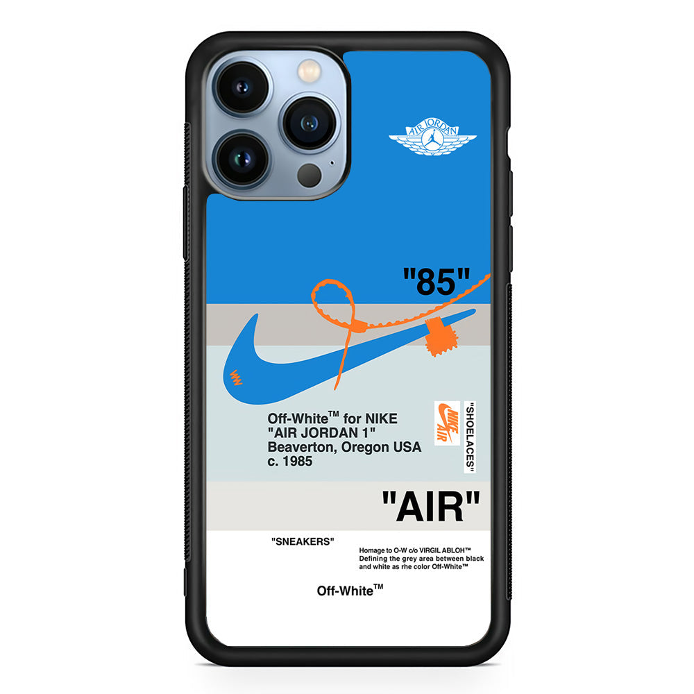 Nike X Air Jordan Blue iPhone 15 Pro Case-Mobile Phone Case-Rubber Black (2D Case)-Altracase