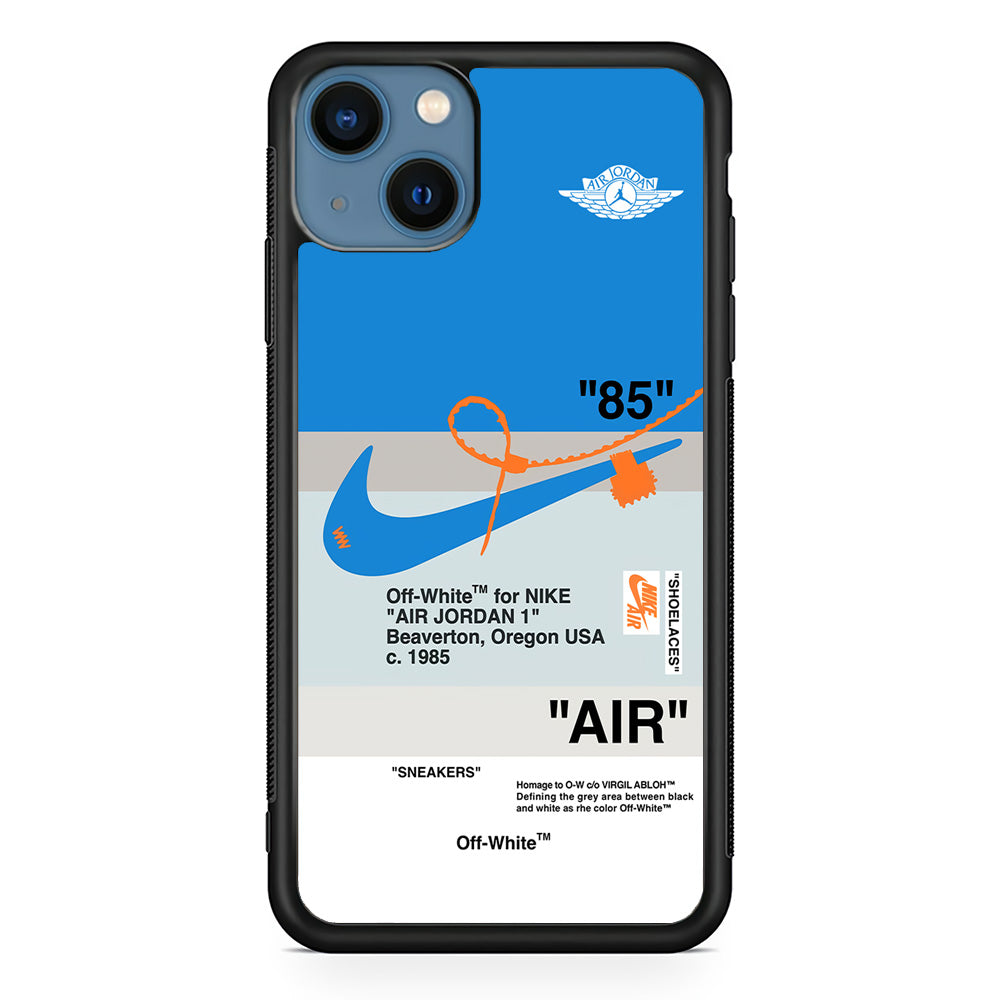 Nike X Air Jordan Blue iPhone 13 Case-Mobile Phone Case-Rubber Black (2D Case)-Altracase