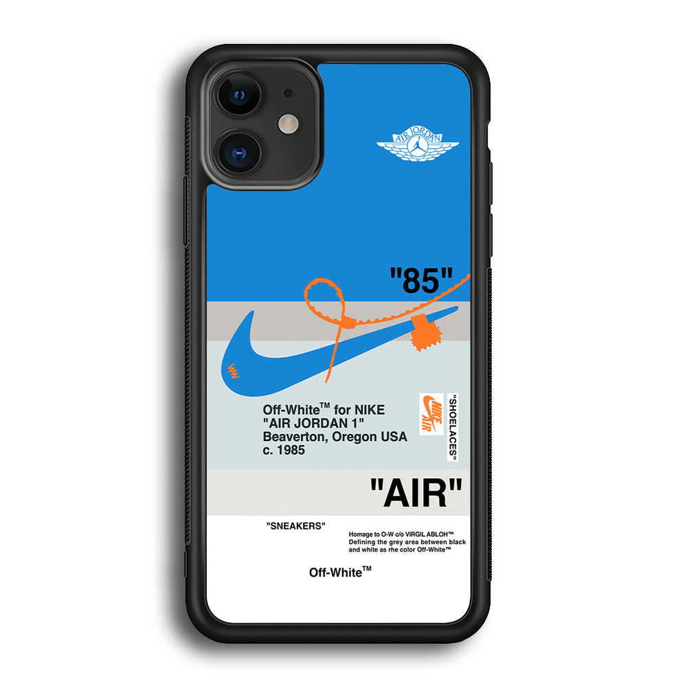 Nike X Air Jordan Blue iPhone 12 Case-Mobile Phone Case-Rubber Black (2D Case)-Altracase