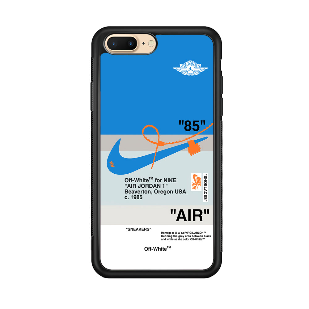 Nike X Air Jordan Blue iPhone 8 Plus Case-Mobile Phone Case-Rubber Black (2D Case)-Altracase