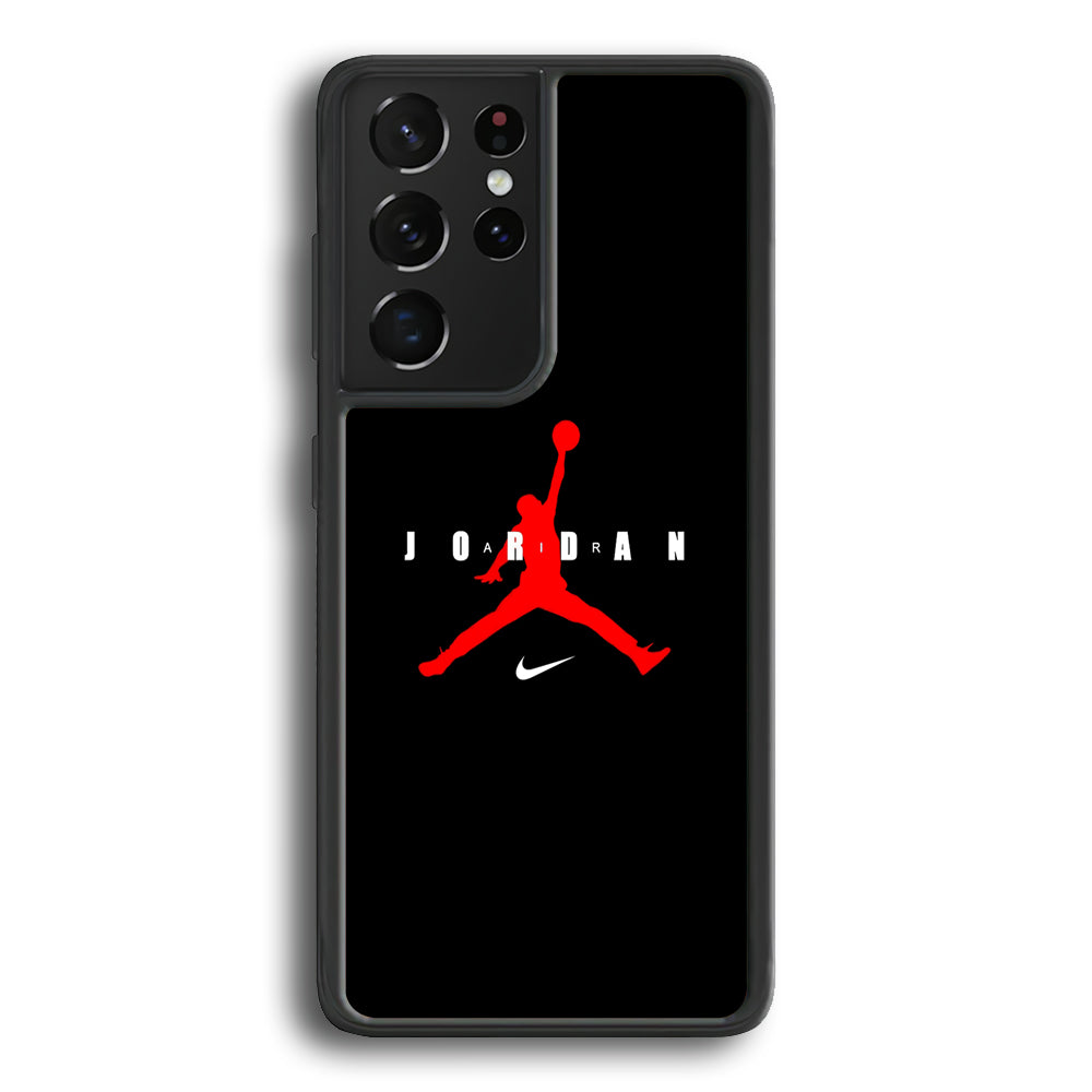 Nike X Air Jordan Logo Samsung Galaxy S21 Ultra Case-Mobile Phone Case-Rubber Black (2D Case)-Altracase