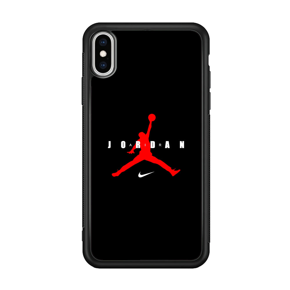 Nike X Air Jordan Logo iPhone Xs Max Case-Mobile Phone Case-Rubber Black (2D Case)-Altracase