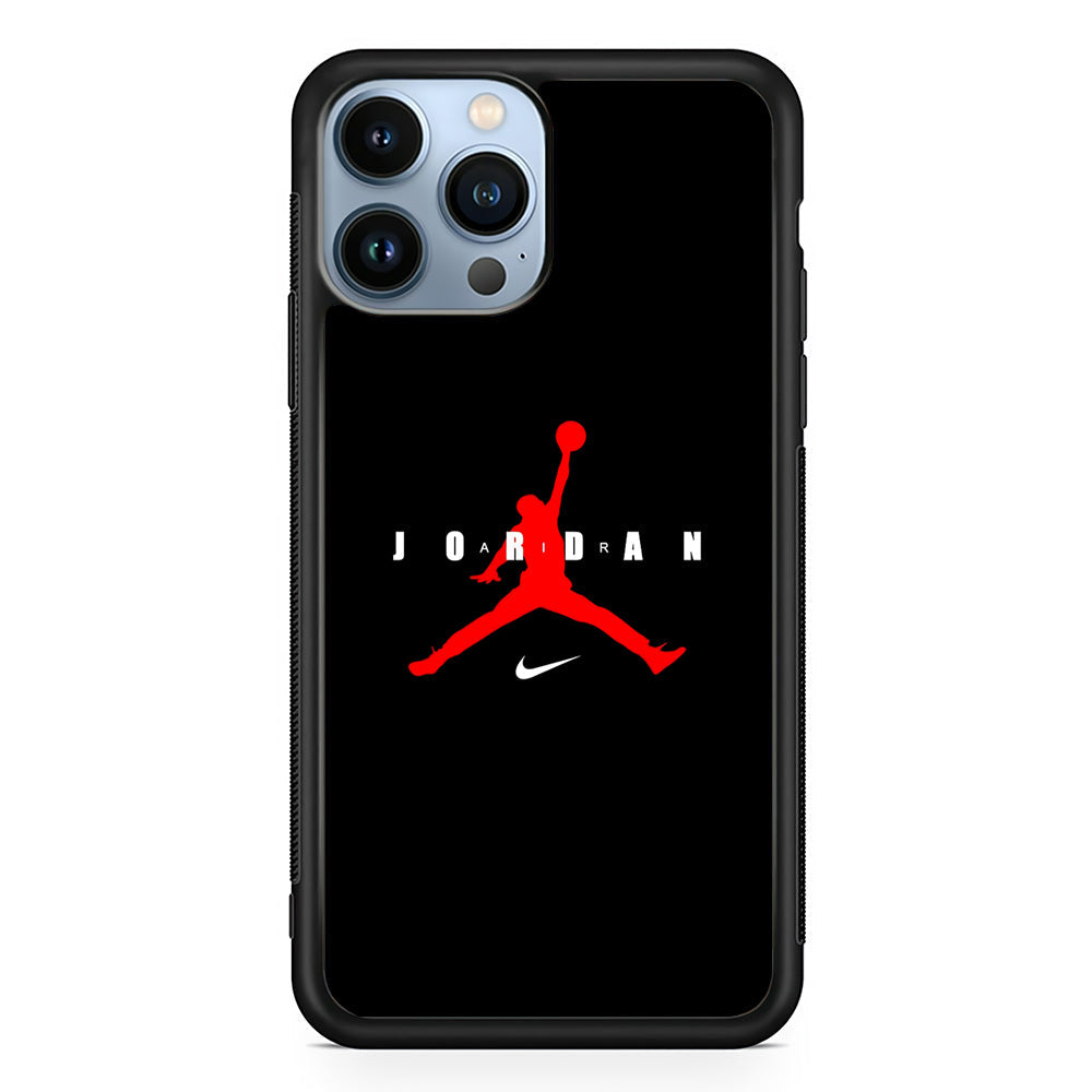 Nike X Air Jordan Logo iPhone 15 Pro Max Case-Mobile Phone Case-Rubber Black (2D Case)-Altracase