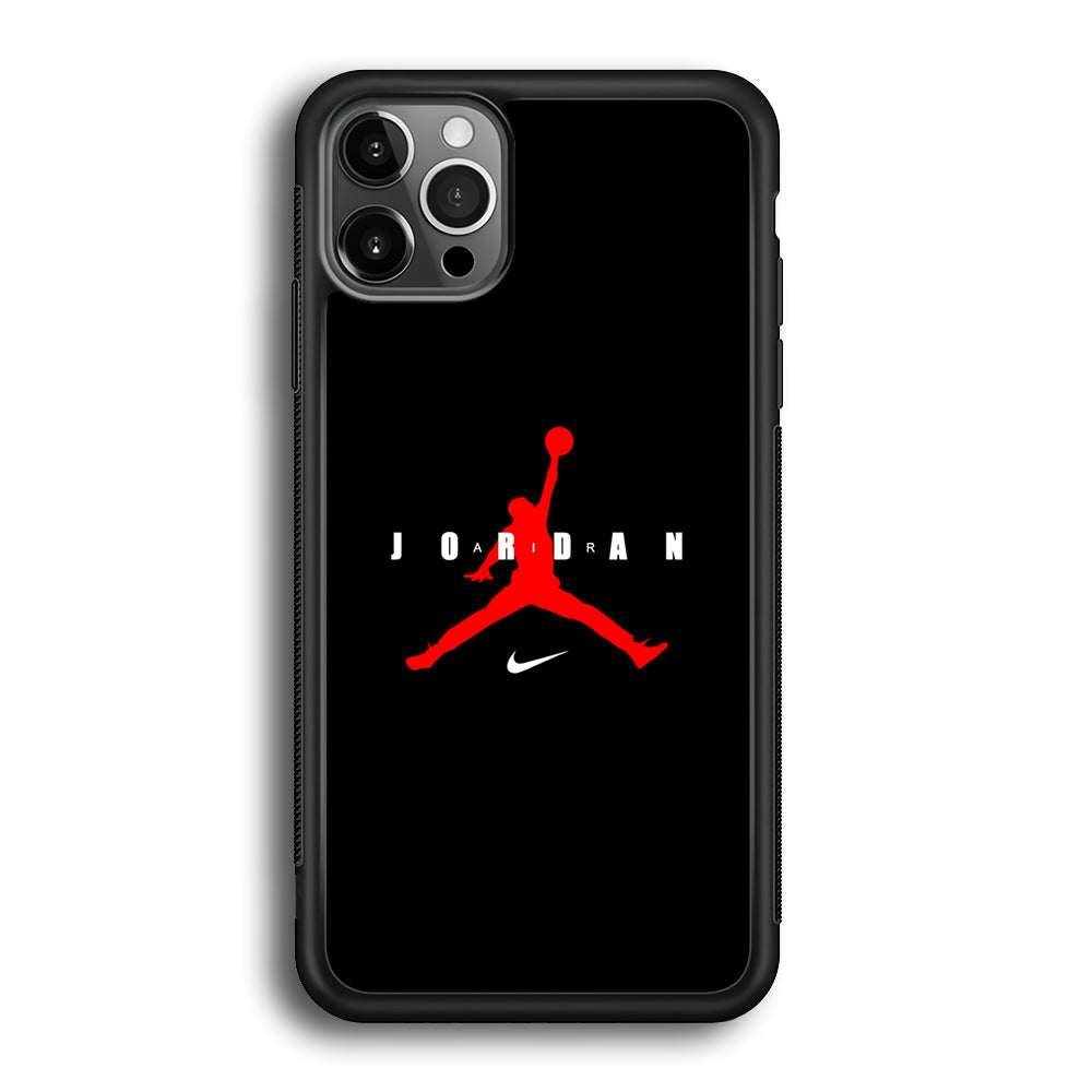 Nike X Air Jordan Logo iPhone 12 Pro Max Case-Mobile Phone Case-Rubber Black (2D Case)-Altracase