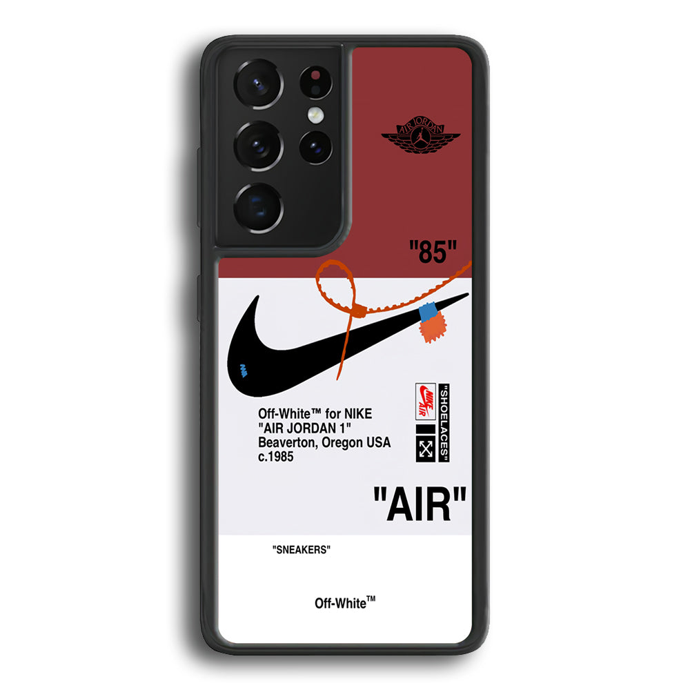 Nike X Air Jordan Red Samsung Galaxy S21 Ultra Case-Mobile Phone Case-Rubber Black (2D Case)-Altracase
