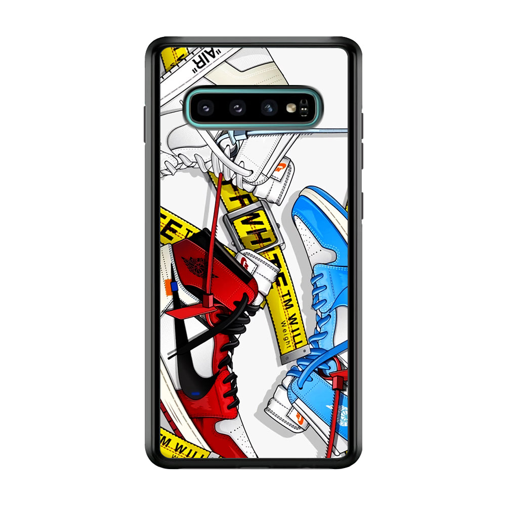 Nike X Air Jordan Shoes Collage Samsung Galaxy S10 Case-Mobile Phone Case-Rubber Black (2D Case)-Altracase
