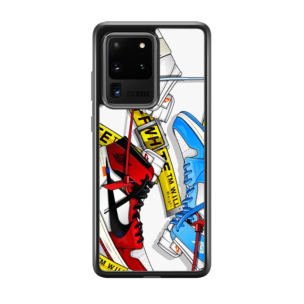 Nike X Air Jordan Shoes Collage Samsung Galaxy S20 Ultra Case-Mobile Phone Case-Rubber Black (2D Case)-Altracase