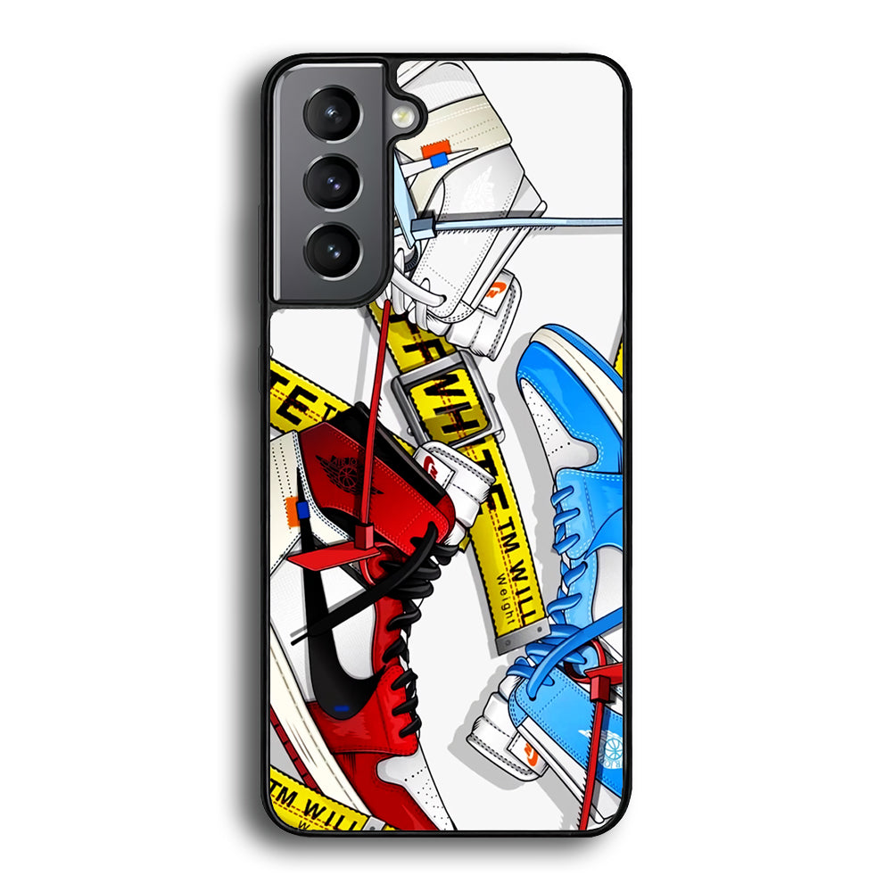 Nike X Air Jordan Shoes Collage Samsung Galaxy S23 Case-Mobile Phone Case-Rubber Black (2D Case)-Altracase