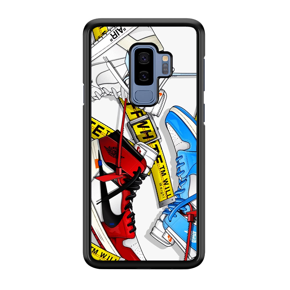 Nike X Air Jordan Shoes Collage Samsung Galaxy S9 Plus Case-Mobile Phone Case-Rubber Black (2D Case)-Altracase