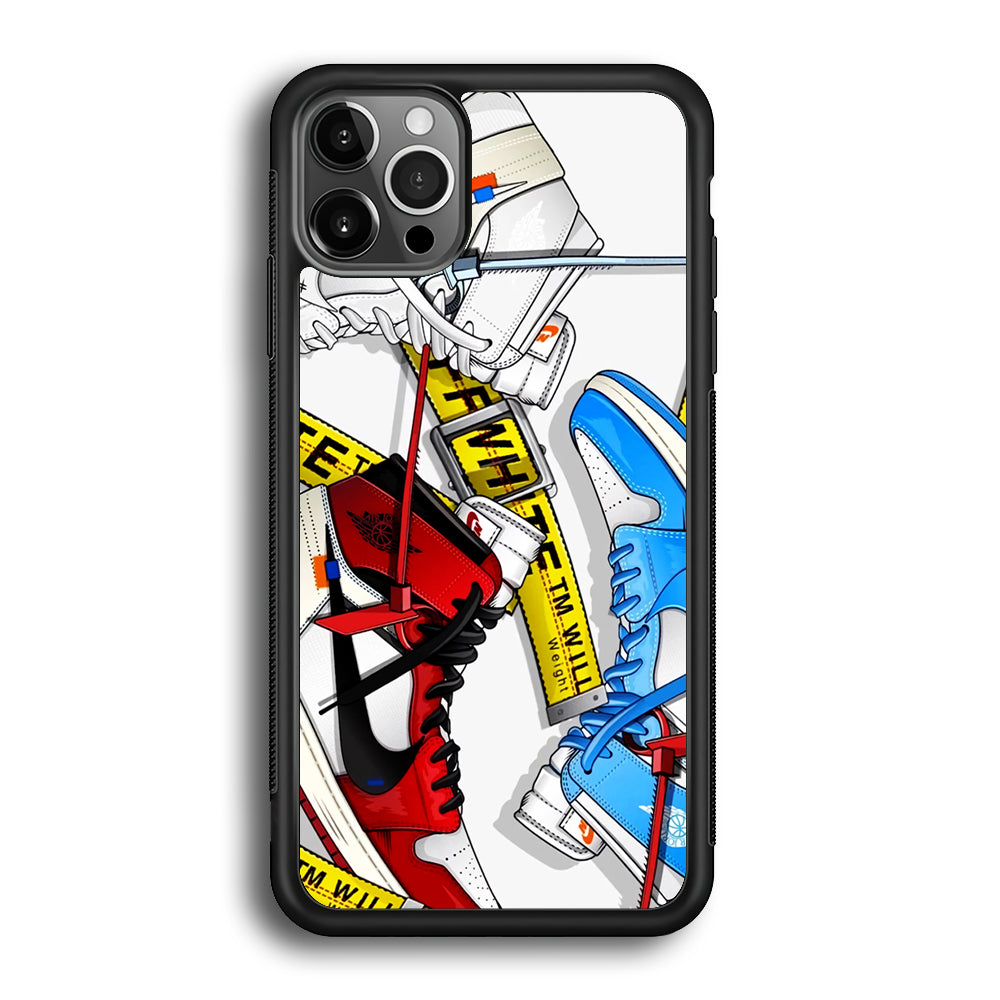 Nike X Air Jordan Shoes Collage iPhone 12 Pro Max Case-Mobile Phone Case-Rubber Black (2D Case)-Altracase