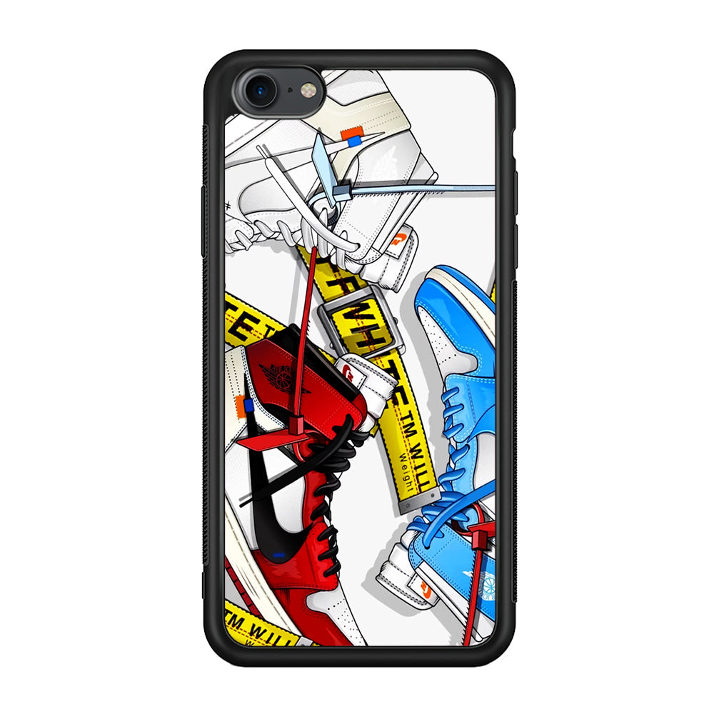 Nike X Air Jordan Shoes Collage iPhone SE 2020 Case-Mobile Phone Case-Rubber Black (2D Case)-Altracase