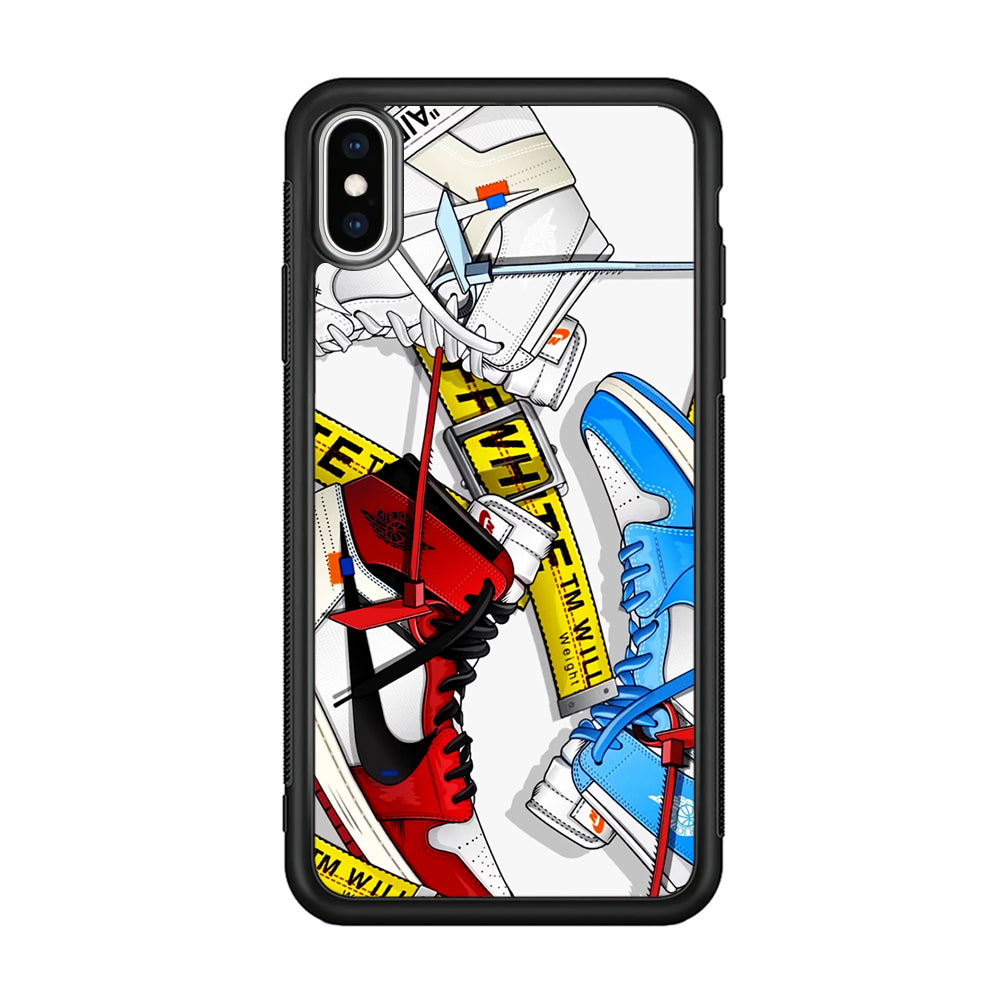 Nike X Air Jordan Shoes Collage iPhone Xs Case-Mobile Phone Case-Rubber Black (2D Case)-Altracase