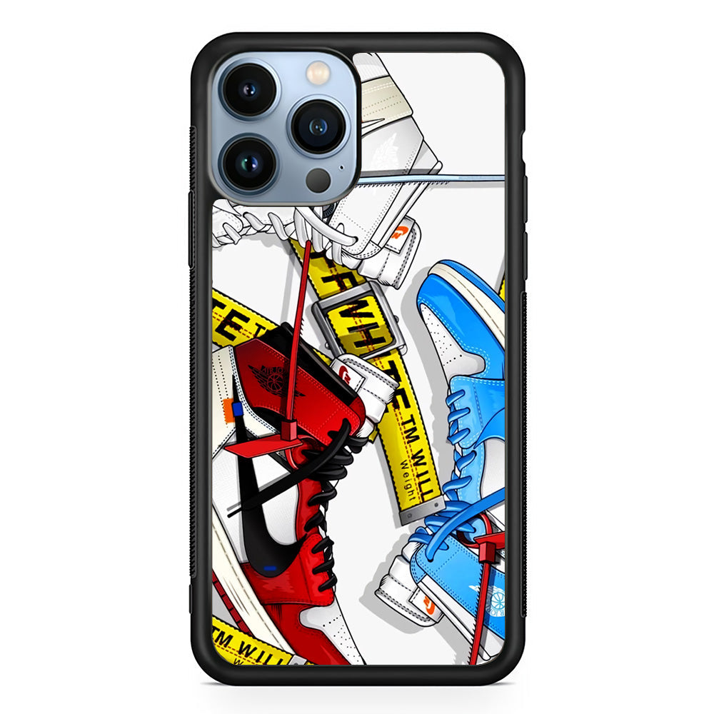 Nike X Air Jordan Shoes Collage iPhone 15 Pro Case-Mobile Phone Case-Rubber Black (2D Case)-Altracase