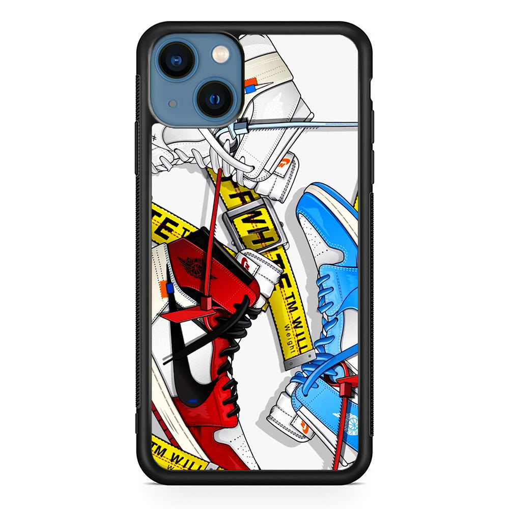 Nike X Air Jordan Shoes Collage iPhone 13 Mini Case-Mobile Phone Case-Rubber Black (2D Case)-Altracase