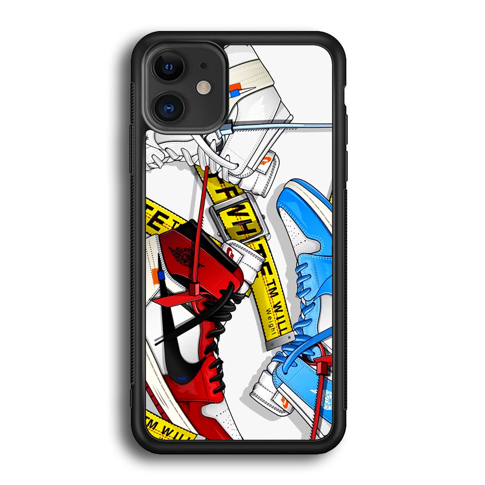 Nike X Air Jordan Shoes Collage iPhone 12 Case-Mobile Phone Case-Rubber Black (2D Case)-Altracase