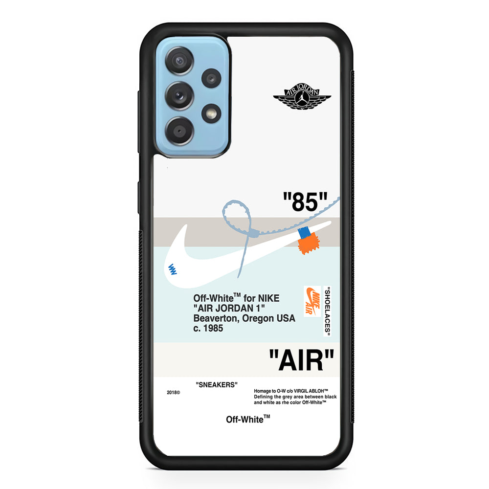 Nike X Air Jordan White Samsung Galaxy A72 Case-Mobile Phone Case-Rubber Black (2D Case)-Altracase