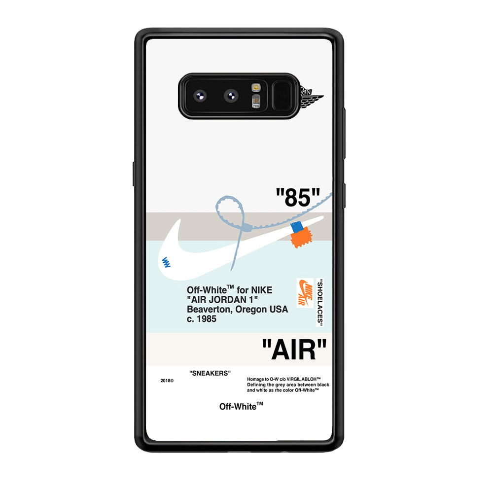 Nike X Air Jordan White Samsung Galaxy Note 8 Case-Mobile Phone Case-Rubber Black (2D Case)-Altracase