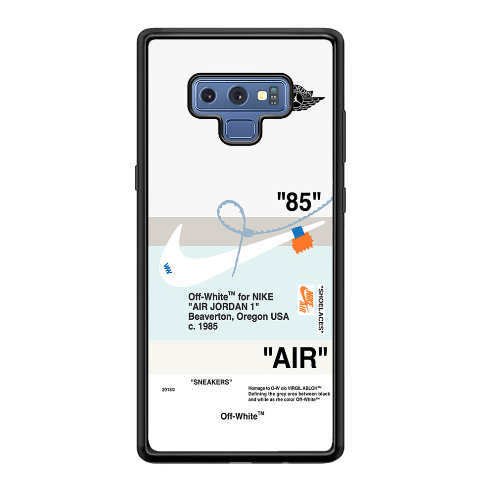 Nike X Air Jordan White Samsung Galaxy Note 9 Case-Mobile Phone Case-Rubber Black (2D Case)-Altracase