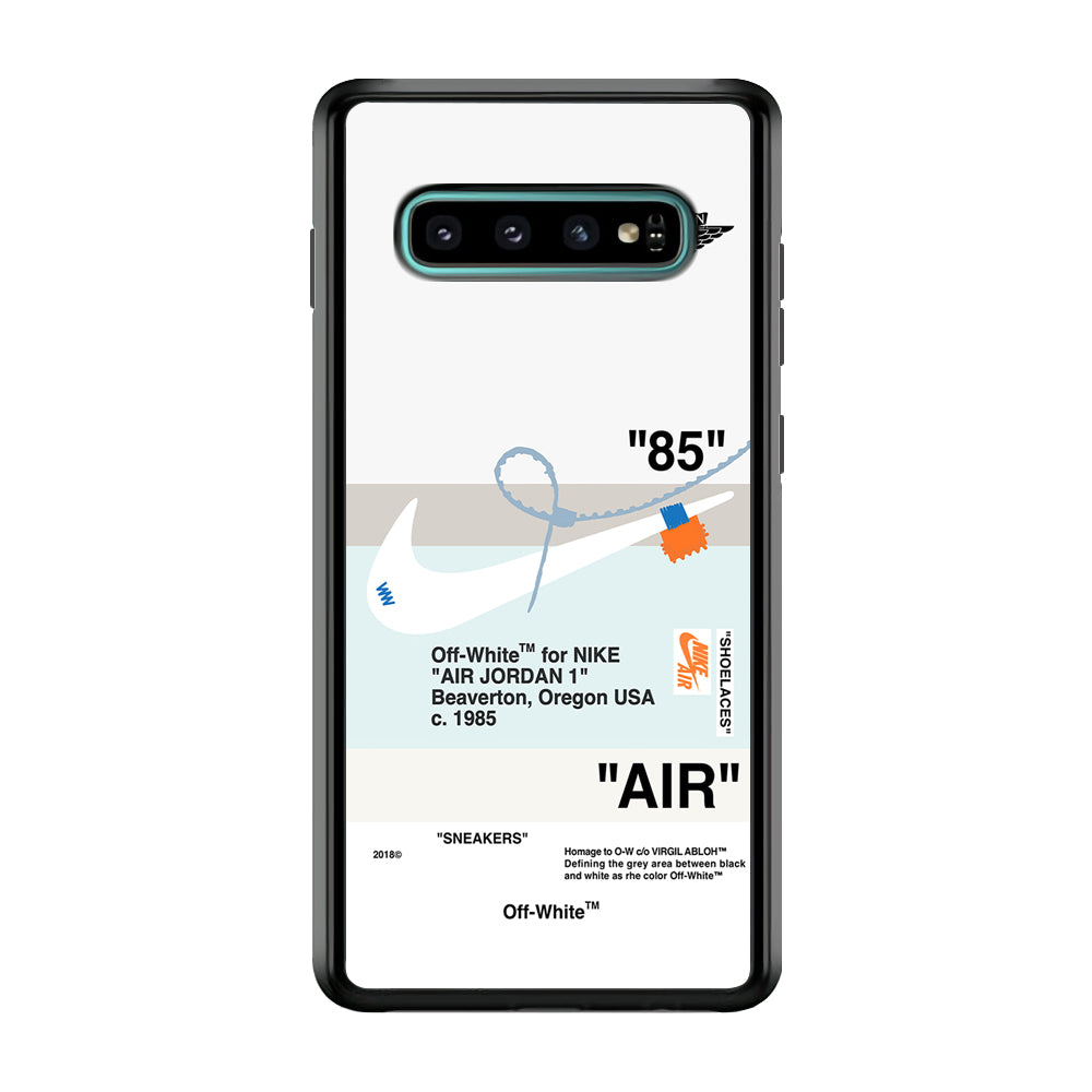 Nike X Air Jordan White Samsung Galaxy S10 Case-Mobile Phone Case-Rubber Black (2D Case)-Altracase