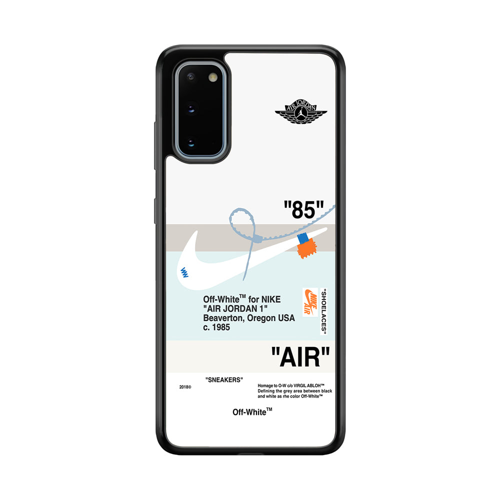 Nike X Air Jordan White Samsung Galaxy S20 Case-Mobile Phone Case-Rubber Black (2D Case)-Altracase