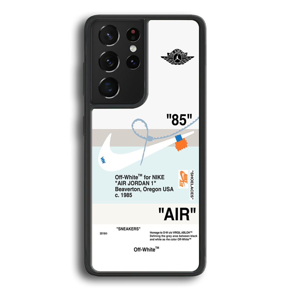 Nike X Air Jordan White Samsung Galaxy S22 Ultra Case-Mobile Phone Case-Rubber Black (2D Case)-Altracase