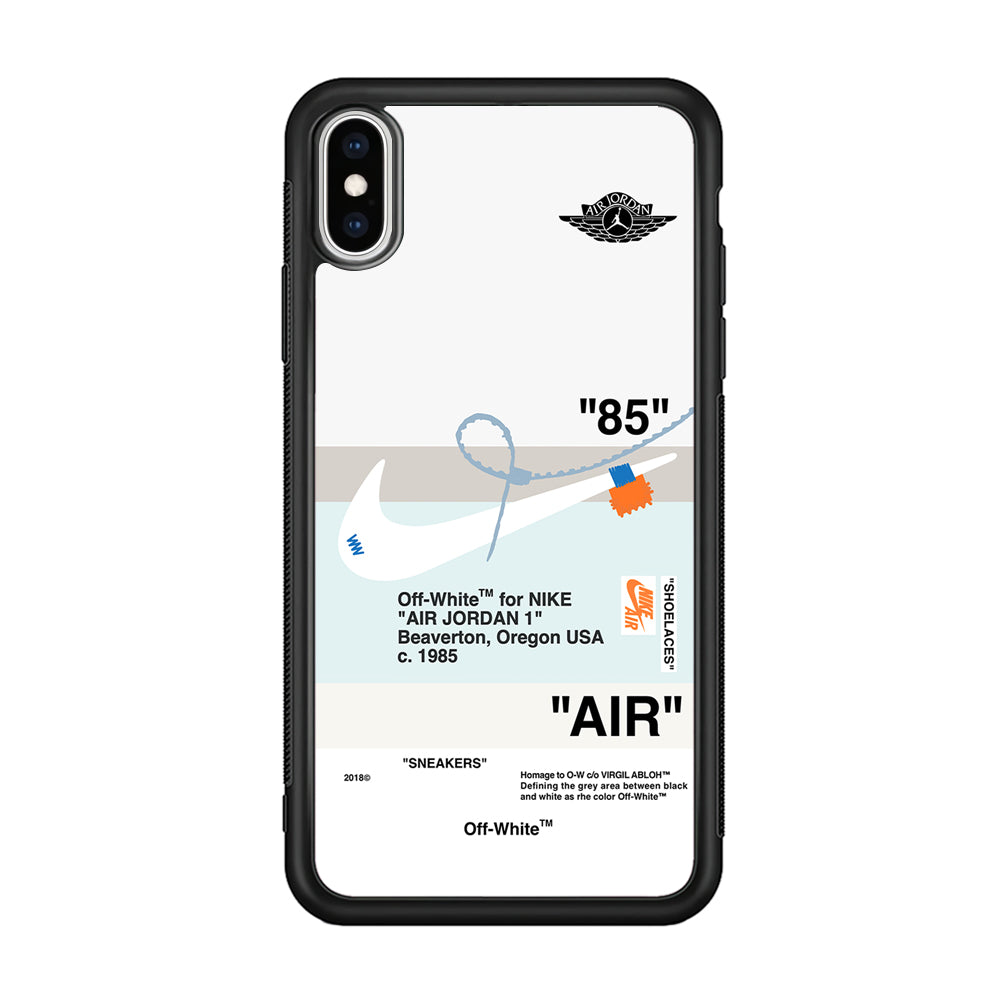 Nike X Air Jordan White iPhone Xs Case-Mobile Phone Case-Rubber Black (2D Case)-Altracase