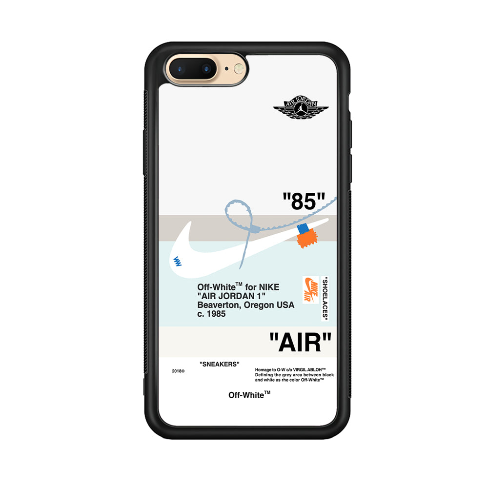 Nike X Air Jordan White iPhone 8 Plus Case-Mobile Phone Case-Rubber Black (2D Case)-Altracase