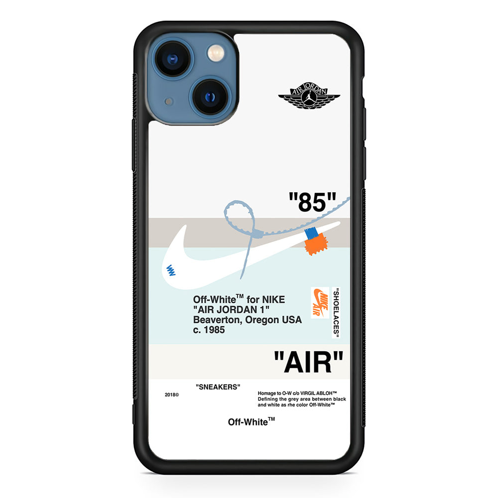 Nike X Air Jordan White iPhone 13 Case-Mobile Phone Case-Rubber Black (2D Case)-Altracase