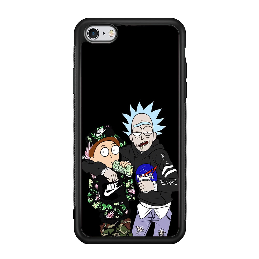 Nike X Nasa Rick and Morty iPhone 6 | 6s Case-Mobile Phone Case-Rubber Black (2D Case)-Altracase