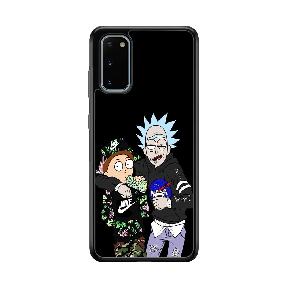 Nike X Nasa Rick and Morty Samsung Galaxy S20 Case-Mobile Phone Case-Rubber Black (2D Case)-Altracase