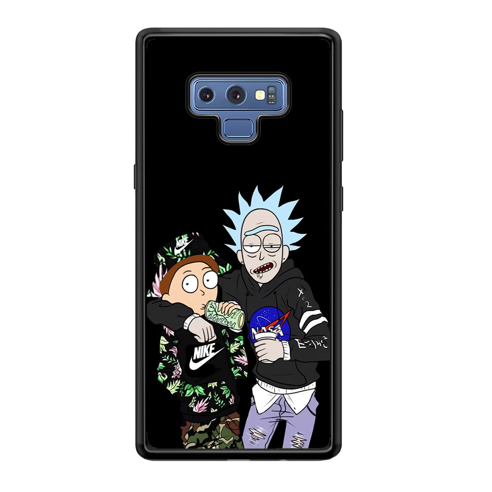 Nike X Nasa Rick and Morty Samsung Galaxy Note 9 Case-Mobile Phone Case-Rubber Black (2D Case)-Altracase