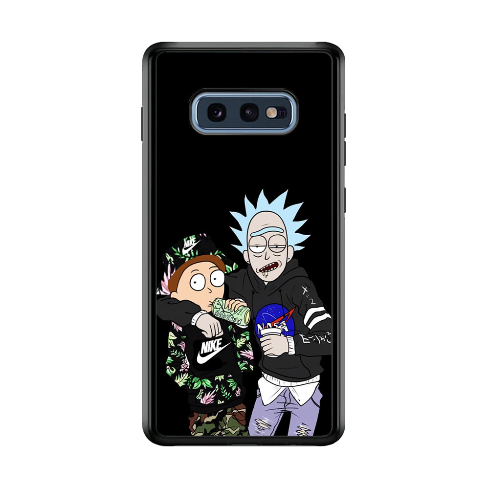 Nike X Nasa Rick and Morty Samsung Galaxy S10E Case-Mobile Phone Case-Rubber Black (2D Case)-Altracase
