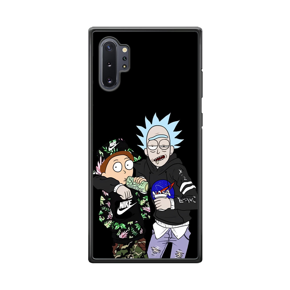 Nike X Nasa Rick and Morty Samsung Galaxy Note 10 Plus Case-Mobile Phone Case-Rubber Black (2D Case)-Altracase
