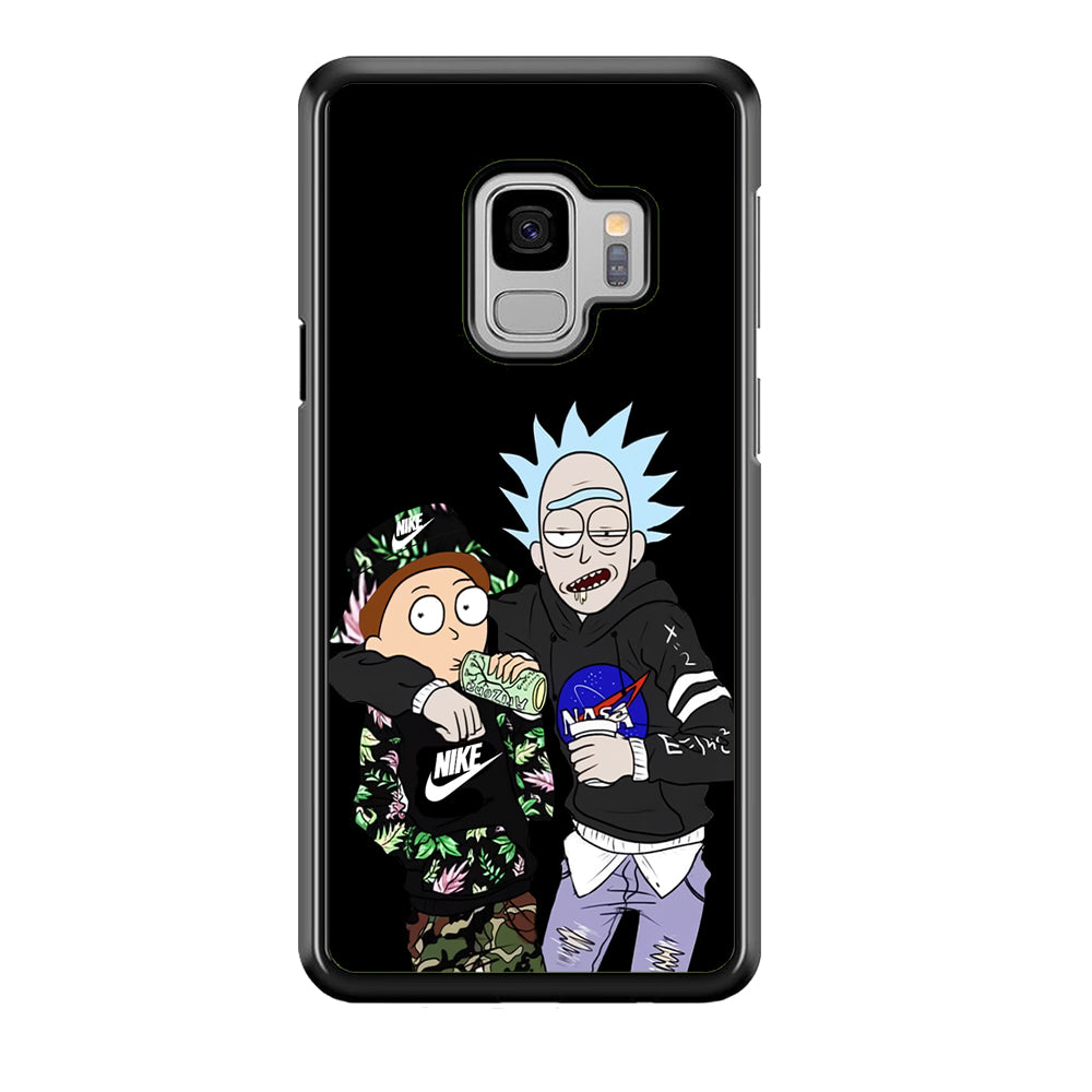 Nike X Nasa Rick and Morty Samsung Galaxy S9 Case-Mobile Phone Case-Rubber Black (2D Case)-Altracase