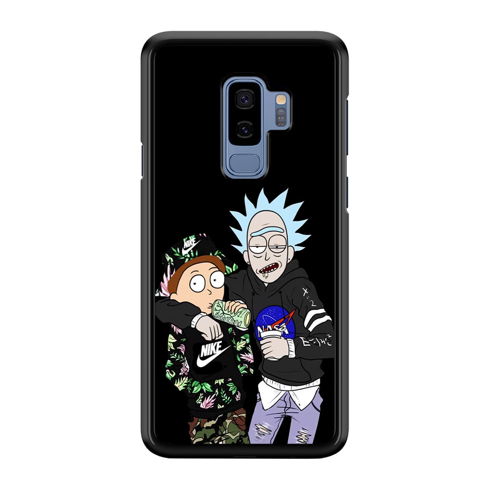 Nike X Nasa Rick and Morty Samsung Galaxy S9 Plus Case-Mobile Phone Case-Rubber Black (2D Case)-Altracase