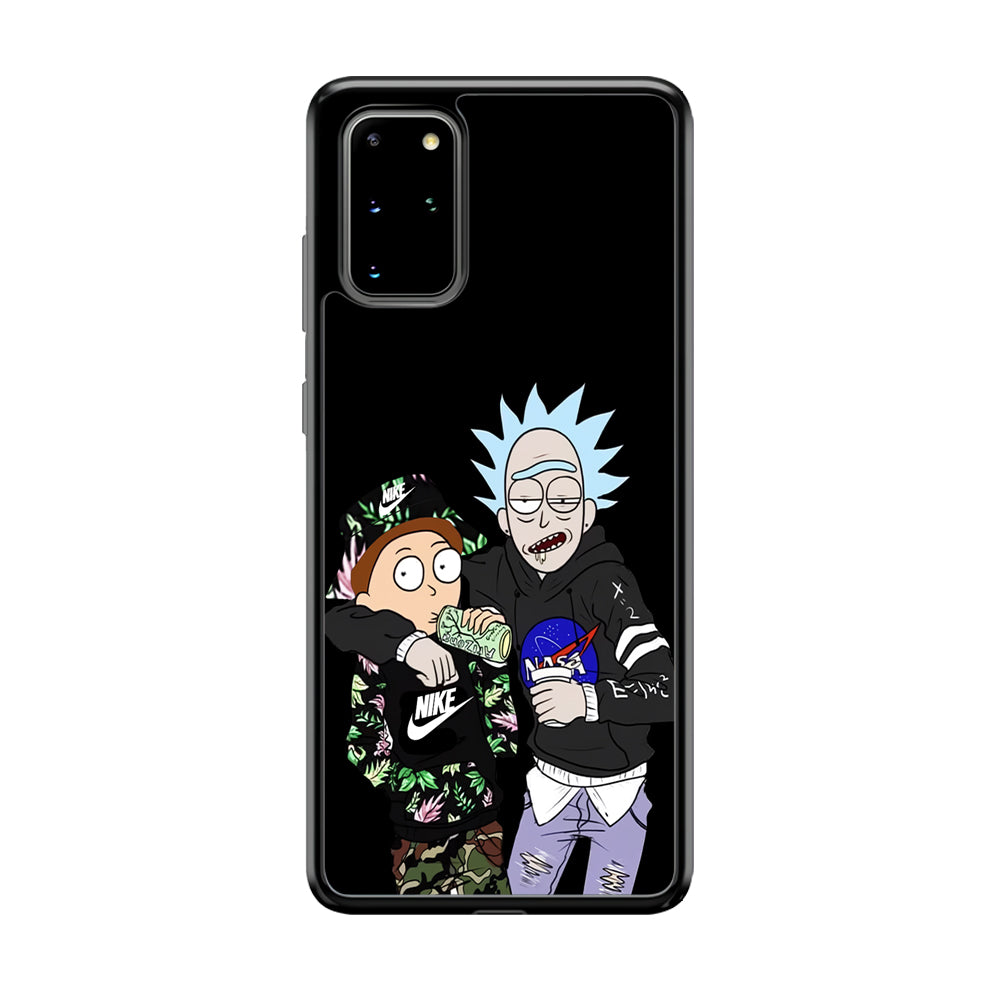 Nike X Nasa Rick and Morty Samsung Galaxy S20 Plus Case-Mobile Phone Case-Rubber Black (2D Case)-Altracase