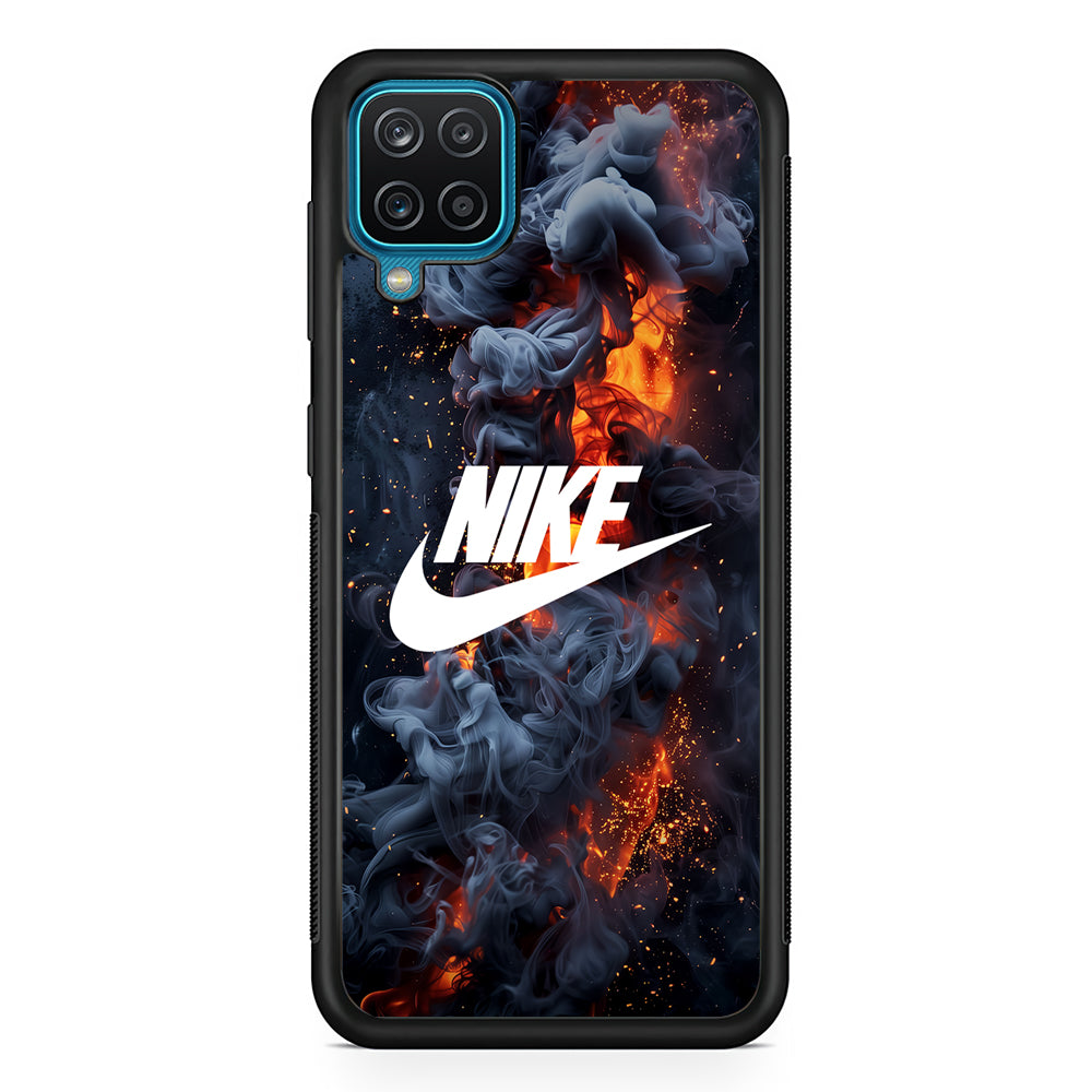 Nike Fire Across The Darkness Samsung Galaxy A12 Case-Mobile Phone Case-Rubber Black (2D Case)-Altracase