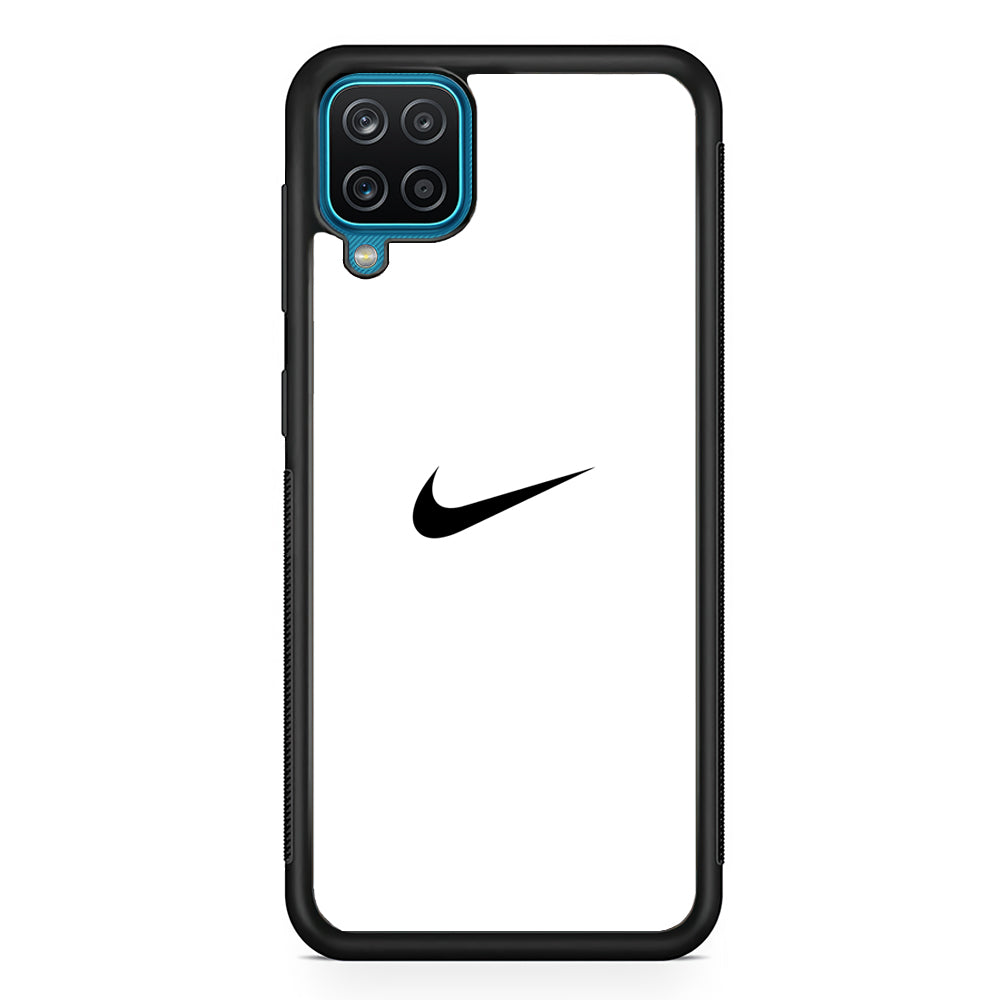 Nike Logo White Simple Samsung Galaxy A12 Case-Mobile Phone Case-Rubber Black (2D Case)-Altracase